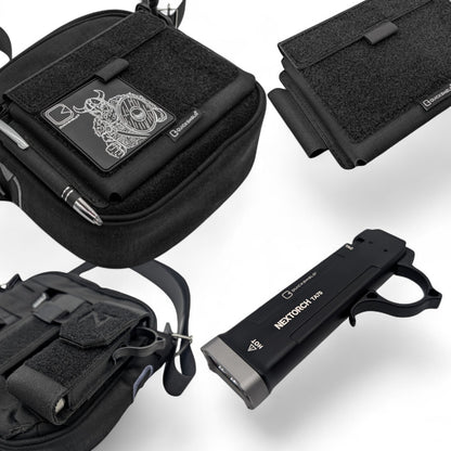 QUICKSHIELD® Casual Tac EXTREME-BUNDLE: Quickshield® mit Casual Tac Tasche / Velcro Pouch / NEXTORCH TA70 / NEXTORCH Holster